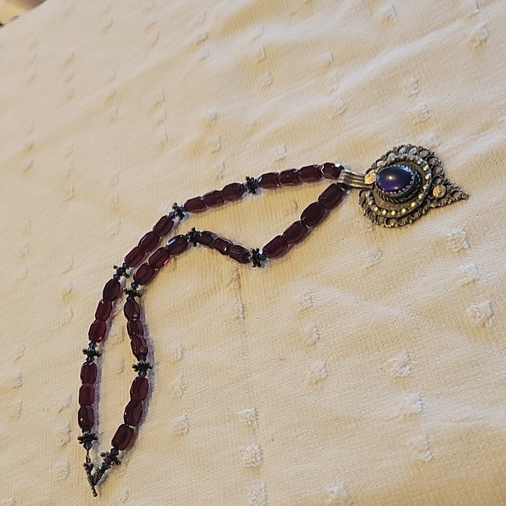 Lapis Lazuli Antique Bohemian  Statement Necklace,one of a kind..